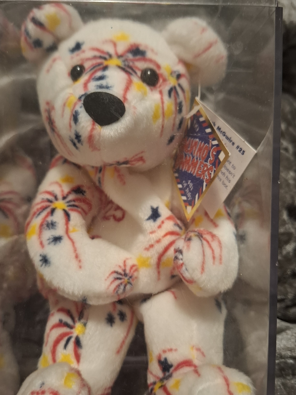 99'Salvinos Bammers* Mark McGwire #25***White Fireworks Pattern Collectible Bear - Picture 2 of 6